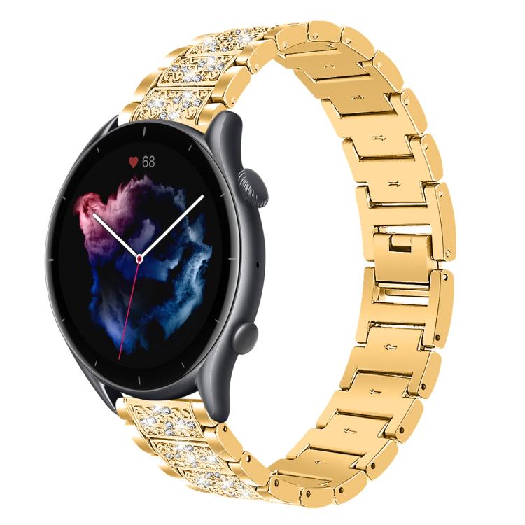 

22mm For Amazfit GTR 4/3/3 Pro/Bip6/Bip5 xDfind Diamond Jewelry Steel Watch Band(Gold)
