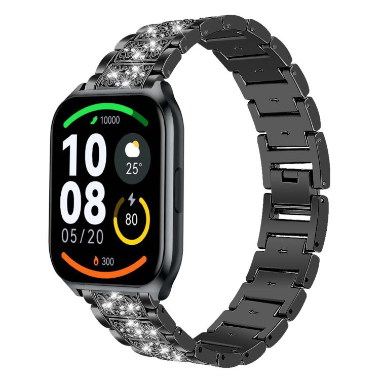 

22mm For Xiaomi Haylou Watch LS09B / LS05S / LS10 xDfind Diamond Jewelry Steel Watch Band(Black)