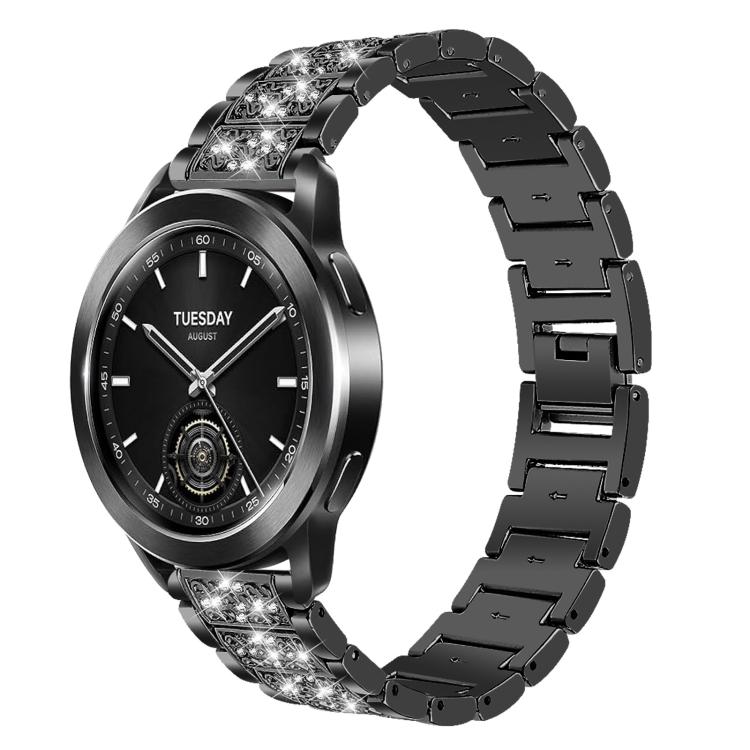 

22mm For Xiaomi Watch S3/2 Pro/S2/S1 xDfind Diamond Jewelry Steel Watch Band(Black)