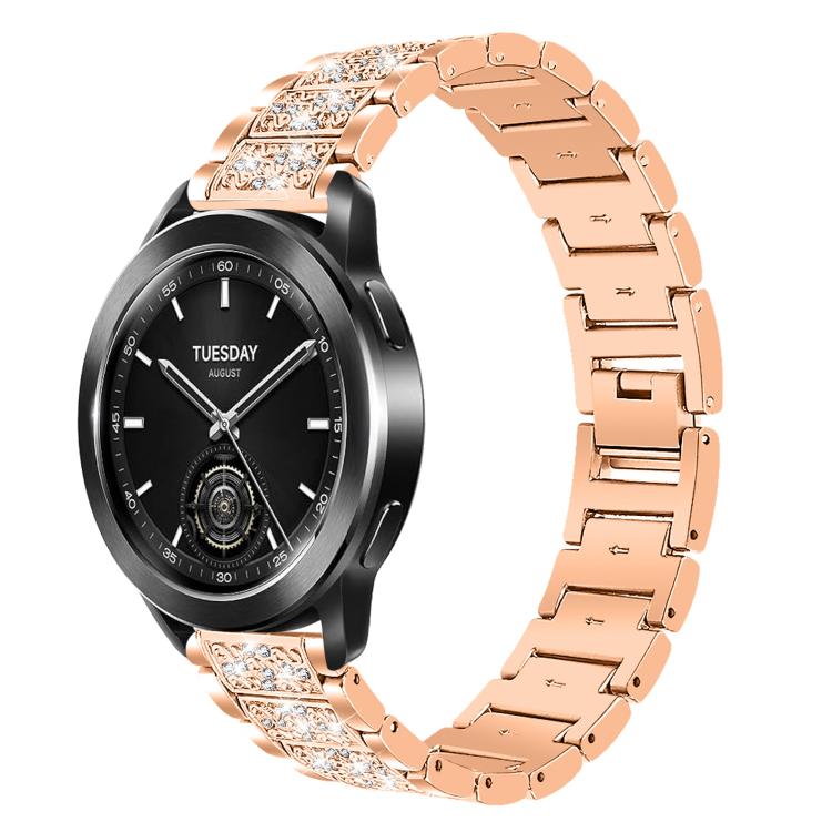 

22mm For Xiaomi Watch S3/2 Pro/S2/S1 xDfind Diamond Jewelry Steel Watch Band(Rose Gold)