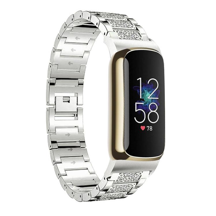 Silver Fitbit Jewelry Smart Watch Band Compatible With Fitbit