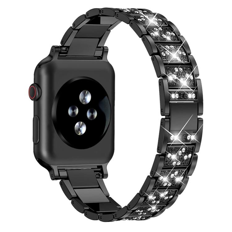 

For Apple Watch 42 / 44 / 45 / 46 / 49mm xDfind Diamond Jewelry Stainless Steel Watch Band(Black)