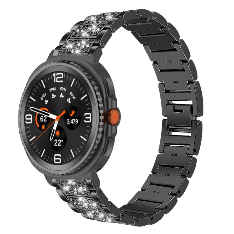

For Samsung Galaxy Watch8 / Watch8 Classic 20mm xDfind Diamond Jewelry Stainless Steel Watch Band(Black)