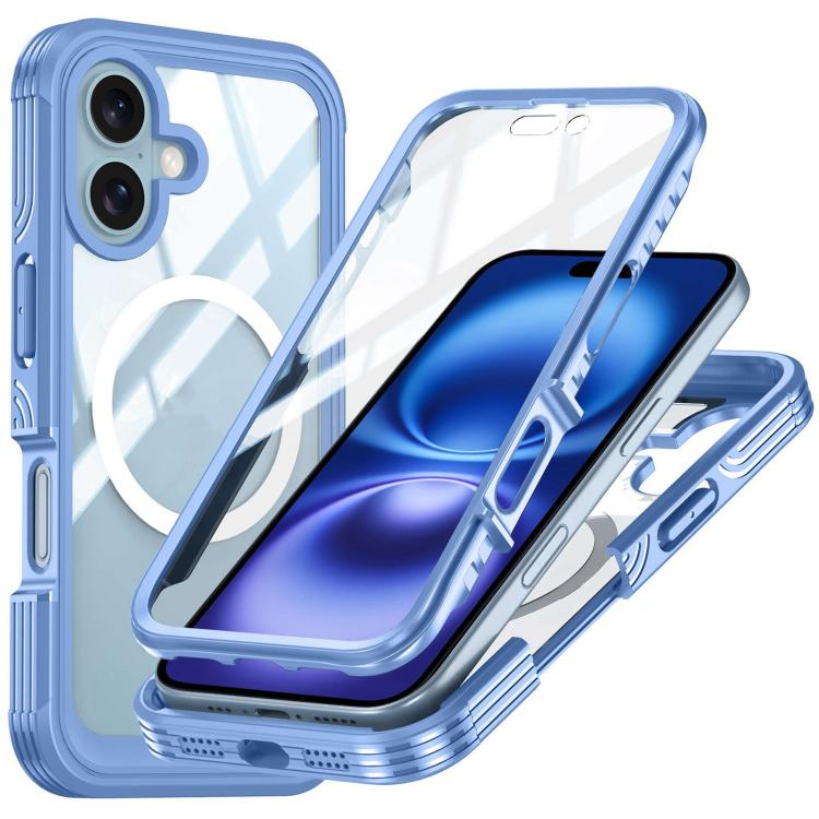 

For iPhone 16 Life Waterproof MagSafe Magnetic Rugged Phone Case(Sky Blue)