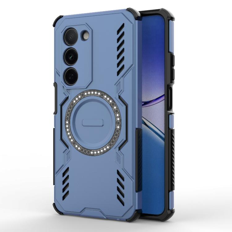 

For OPPO A5 5G Global / K13x 5G Butterfly Armor MagSafe Magnetic Ring Shockproof Phone Case(Blue)