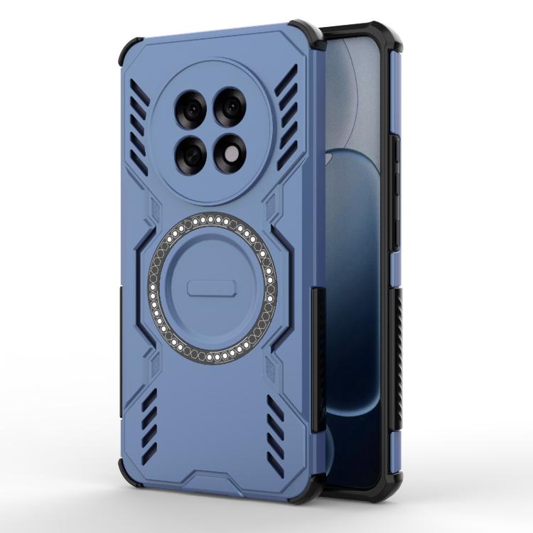 

For OPPO F31 Pro+ 5G India Butterfly Armor MagSafe Magnetic Ring Shockproof Phone Case(Blue)