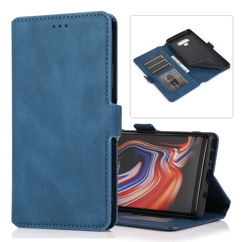 

For Samsung Galaxy Note 9 Retro Magnetic Closing Clasp Horizontal Flip Leather Case with Holder & Card Slots & Photo Frame & Wallet(Navy Blue)