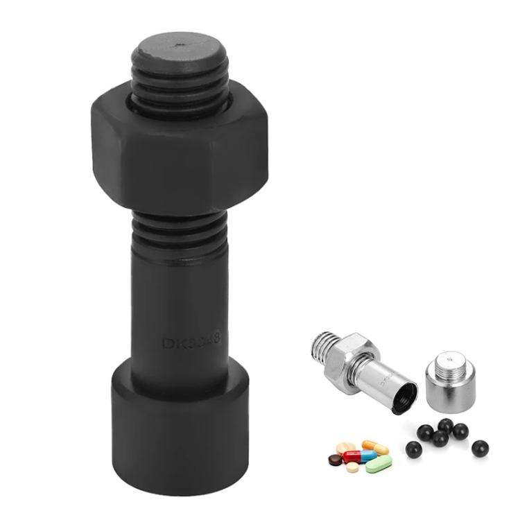 

Simulation Spare Tire Screw Capsule Medicine Storage Tank Pill Storage Organizer(Black)
