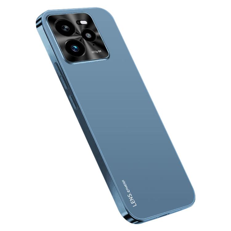 

For Realme GT 7 Pro AG Frosted Electroplating Acrylic Phone Case(Navy Blue)