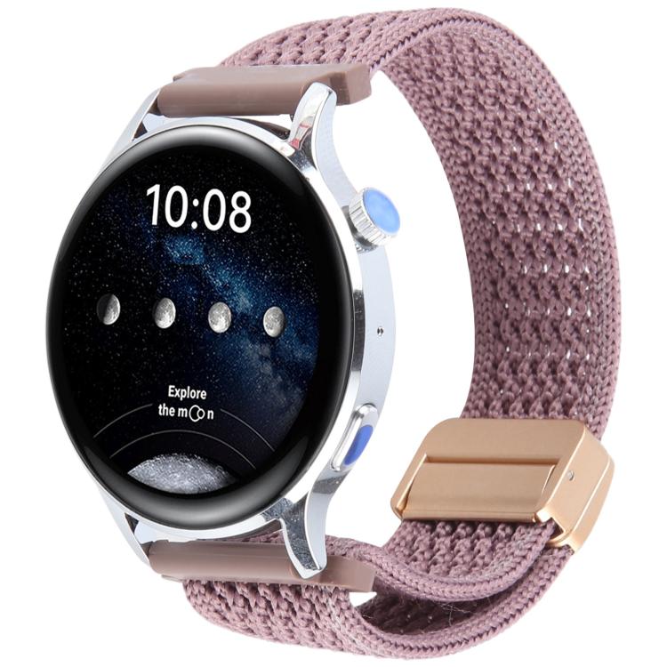

18mm Magnetic Buckle Breathable Knitted Nylon Watch Band(Smoky Purple)