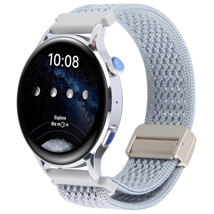 

20mm Magnetic Buckle Breathable Knitted Nylon Watch Band(Pearl Grey)