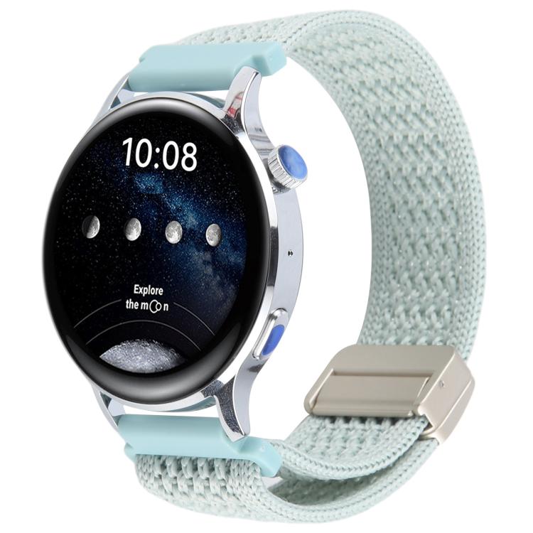 

22mm Magnetic Buckle Breathable Knitted Nylon Watch Band(Light Mint)