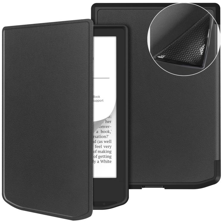 

For PocketBook 619 Verse Lite / Pro PB634 Solid Color Voltage Custer Texture TPU Leather Smart Tablet Case(Black)