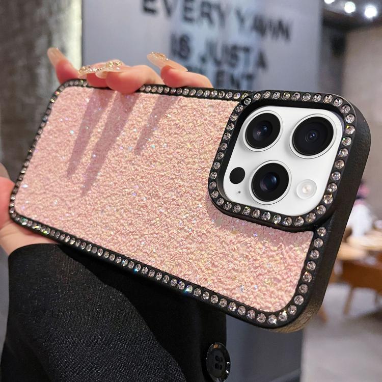 

For iPhone 16 Pro Max Diamond Glitter Shiny Surface TPU Phone Case(Pink)