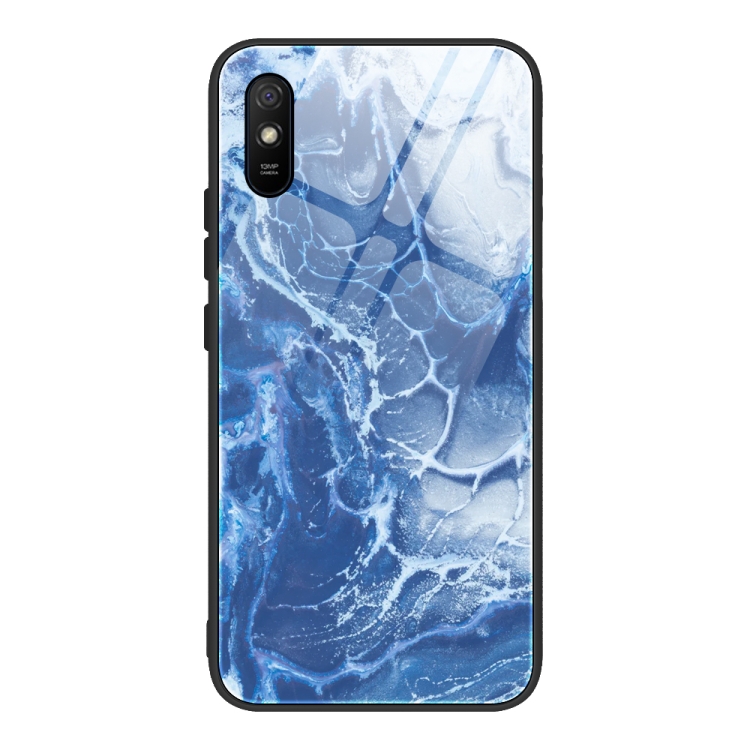 

For Xiaomi Redmi 9A Marble Pattern Glass Protective Case(DL03)