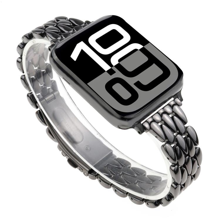 

For Apple Watch 46mm / 49mm / 45mm / 44mm Water Drop Zinc Alloy Watch Band(Black)