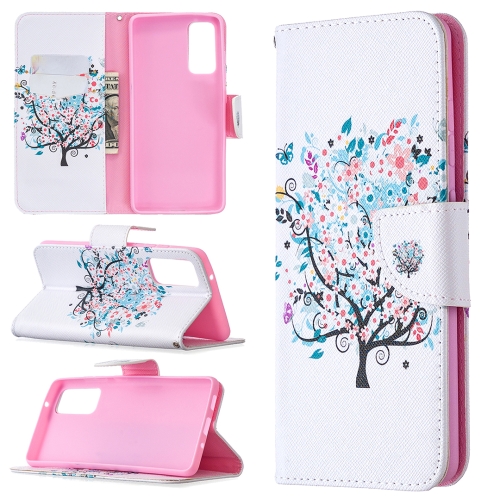 

For Samsung Galaxy S20 FE 5G / S20 Lite Colored Drawing Pattern Horizontal Flip Leather Case with Holder & Card Slots & Wallet(Little Tree)