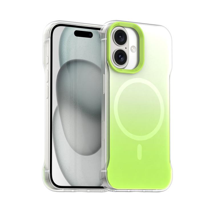 

For iPhone 16 Plus Borderless Series Magnetic MagSafe Gradient Color Phone Case(Green)