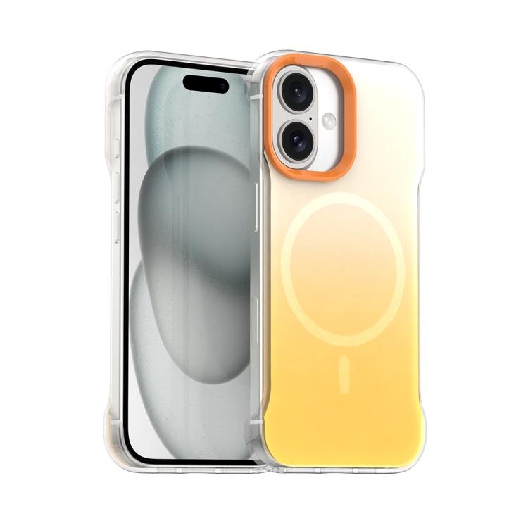 

For iPhone 16 Borderless Series Magnetic MagSafe Gradient Color Phone Case(Yellow)