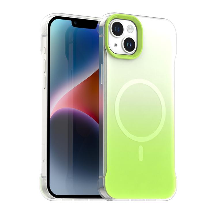 

For iPhone 14 Borderless Series Magnetic MagSafe Gradient Color Phone Case(Green)