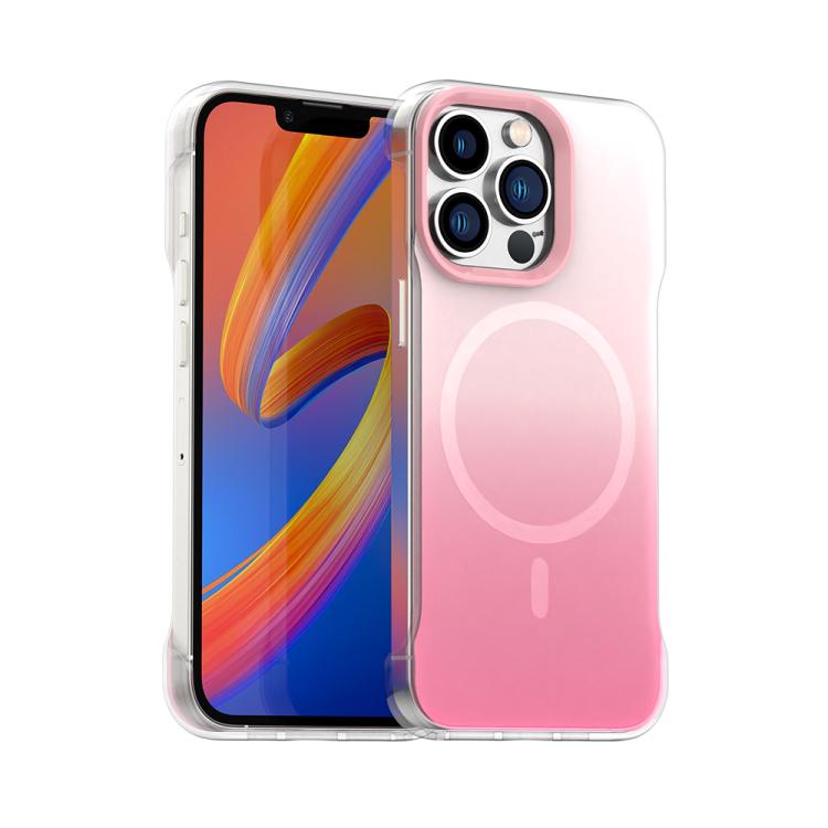 

For iPhone 13 Pro Borderless Series Magnetic MagSafe Gradient Color Phone Case(Pink)