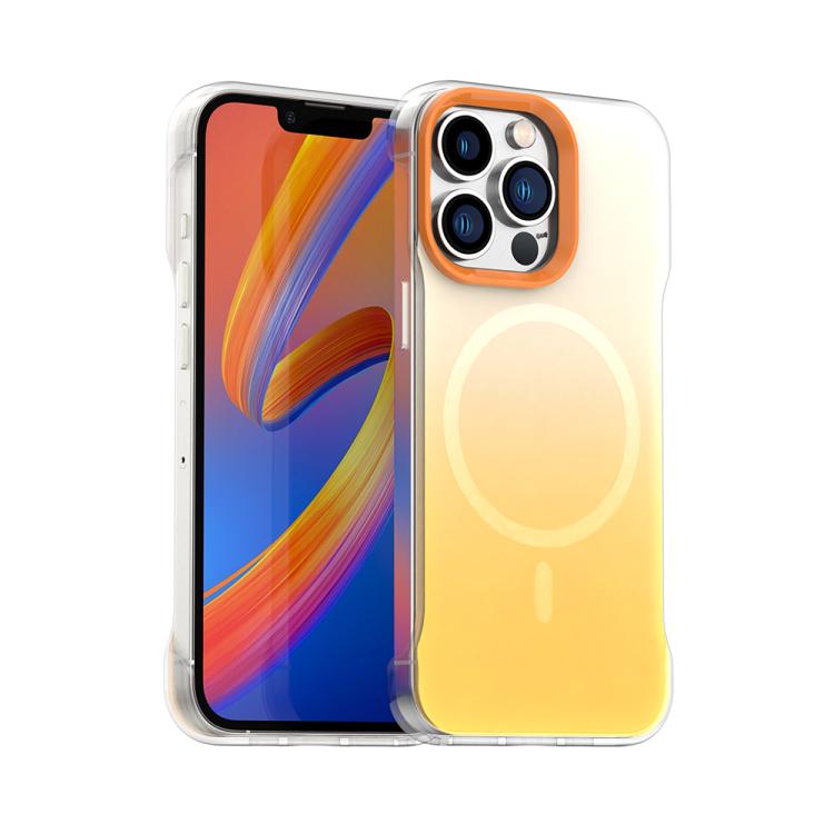 

For iPhone 13 Pro Borderless Series Magnetic MagSafe Gradient Color Phone Case(Yellow)