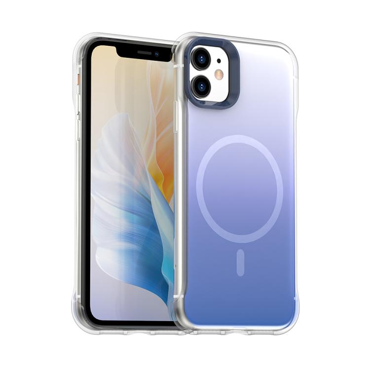 

For iPhone 11 Borderless Series Magnetic MagSafe Gradient Color Phone Case(Blue)