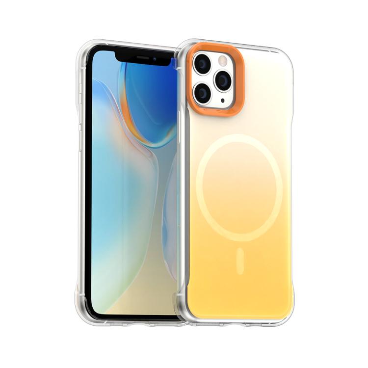 

For iPhone 11 Pro Borderless Series Magnetic MagSafe Gradient Color Phone Case(Yellow)