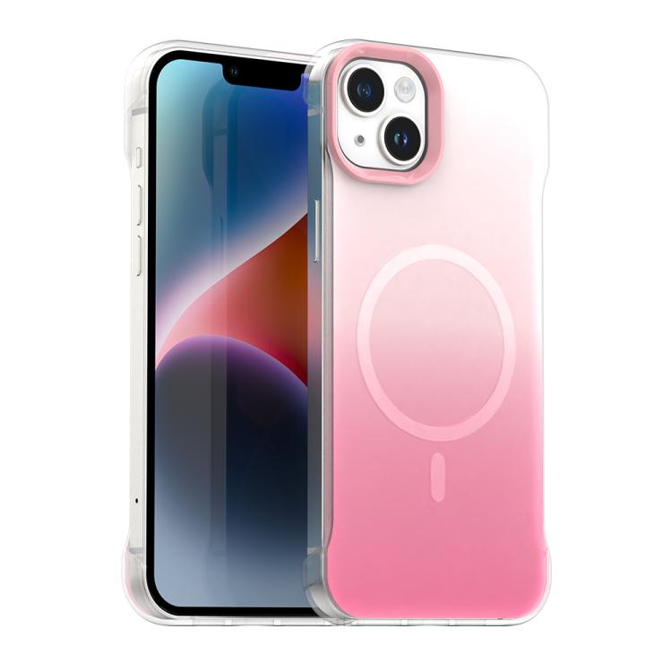 

For iPhone 13 Borderless Series Magnetic MagSafe Gradient Color Phone Case(Pink)