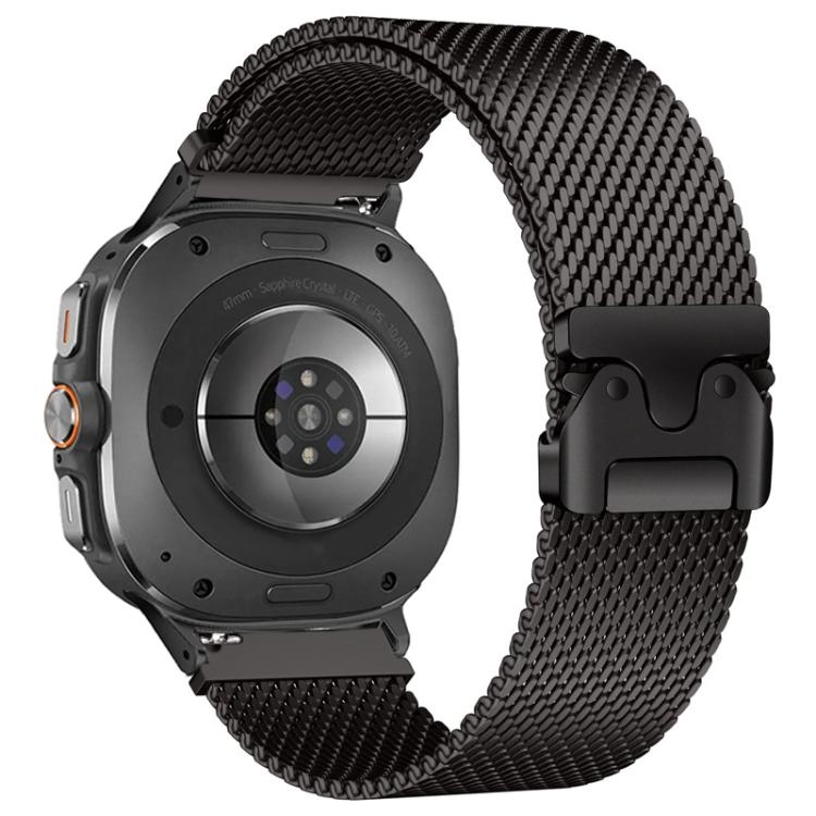 

For Samsung Galaxy Watch 8 40 / 44mm Umbrella Buckle Milanese Titanium Steel Watch Band(Black)