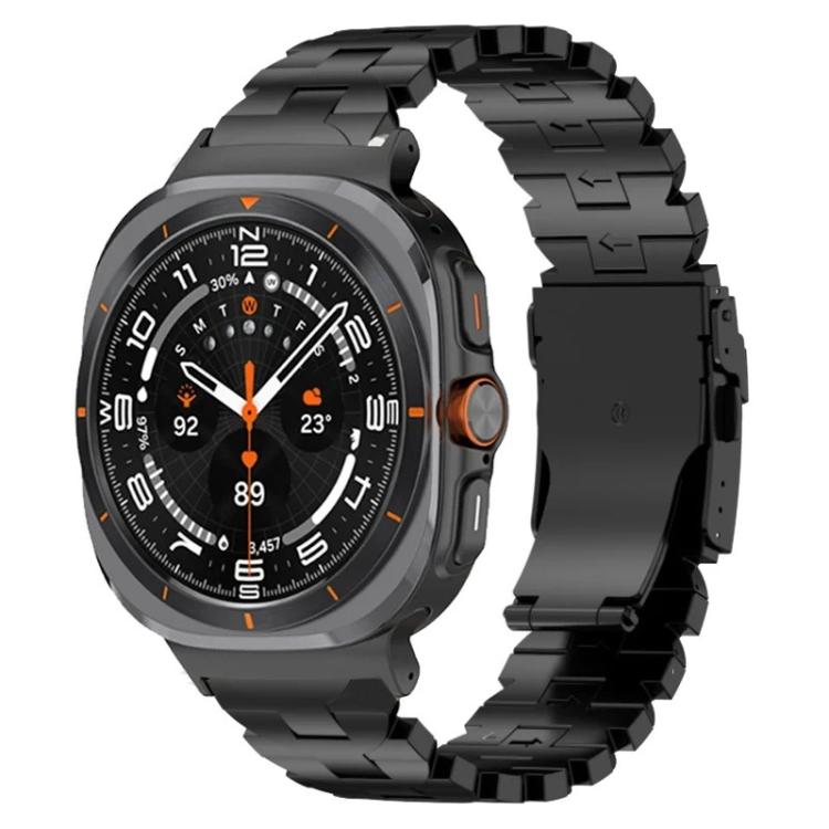 

For Samsung Galaxy Watch Ultra 47mm Butterfly Safety Buckle Titanium Alloy Watch Band(Black)