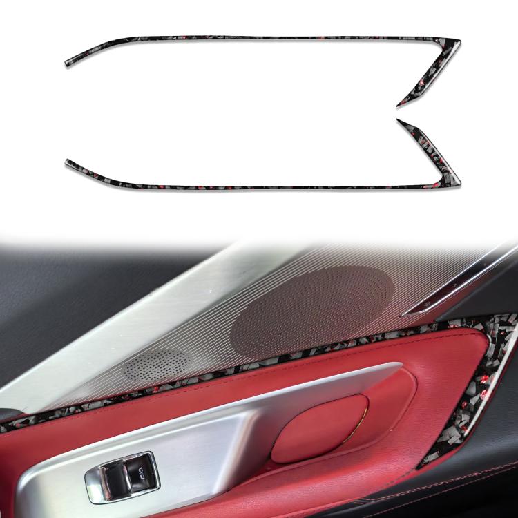 

2pcs/Set Forged Gold Foil Carbon Fiber Car Door Decorative Sticker for Chevrolet Corvette C8 2020-, Left and Right Driver(Red)