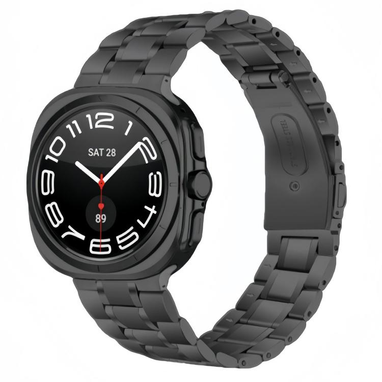 

For Samsung Galaxy Watch Ultra / Ultra 2025 Five Beads Stainless Steel Metal Watch Band(Black)