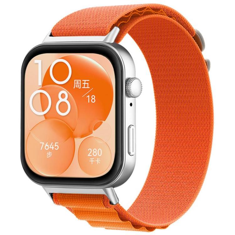 

For Huawei Watch Fit3 / Fit4 / Fit4 Pro xDfind Nylon Loop Sport Watch Band(Orange)
