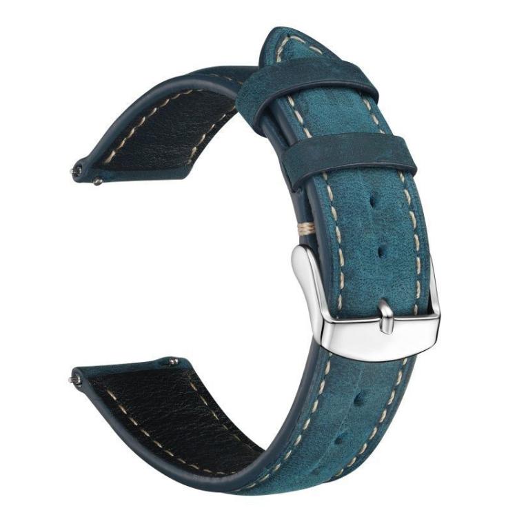 20mm xDfind Retro Crazy Horse Texture Leather Watch Band(Blue)