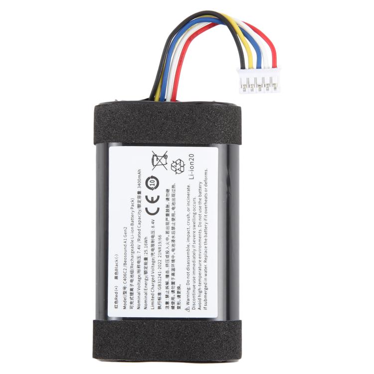 

For B&O BeoPlay Beosound A1 2nd Gen 2 C406C2 3400mAh Battery