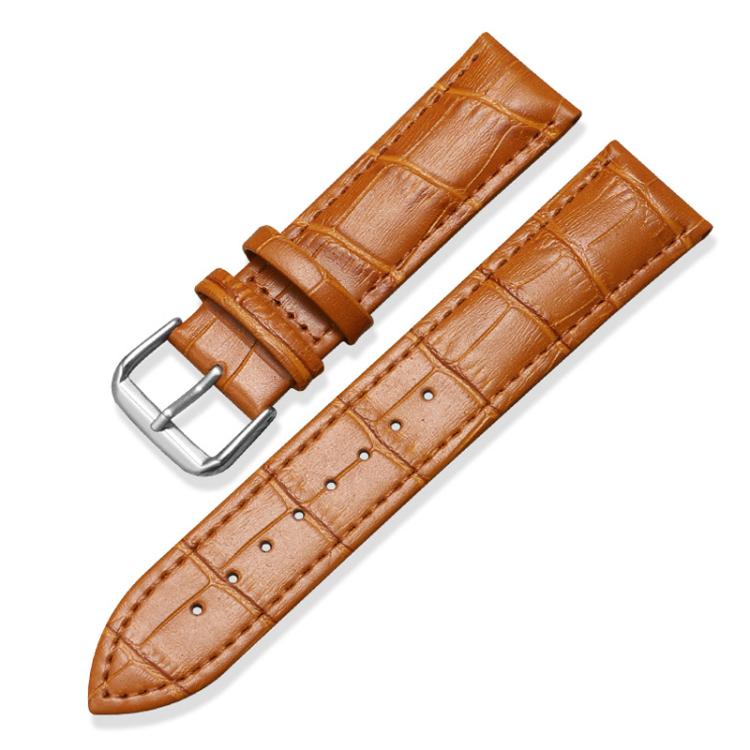 

14mm xDfind Bamboo Texture Pin Buckle Leather Watch Band(Light Brown)