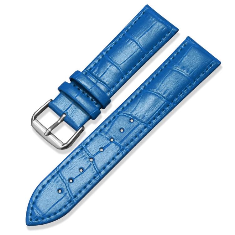 

18mm xDfind Bamboo Texture Pin Buckle Leather Watch Band(Light Blue)