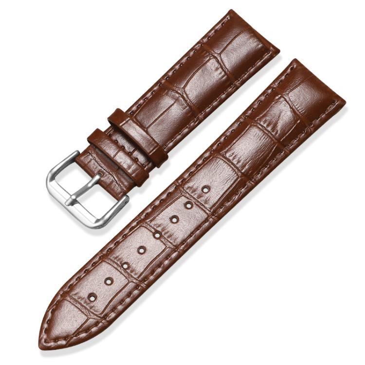 

12mm xDfind Bamboo Texture Pin Buckle Leather Watch Band(Brown)