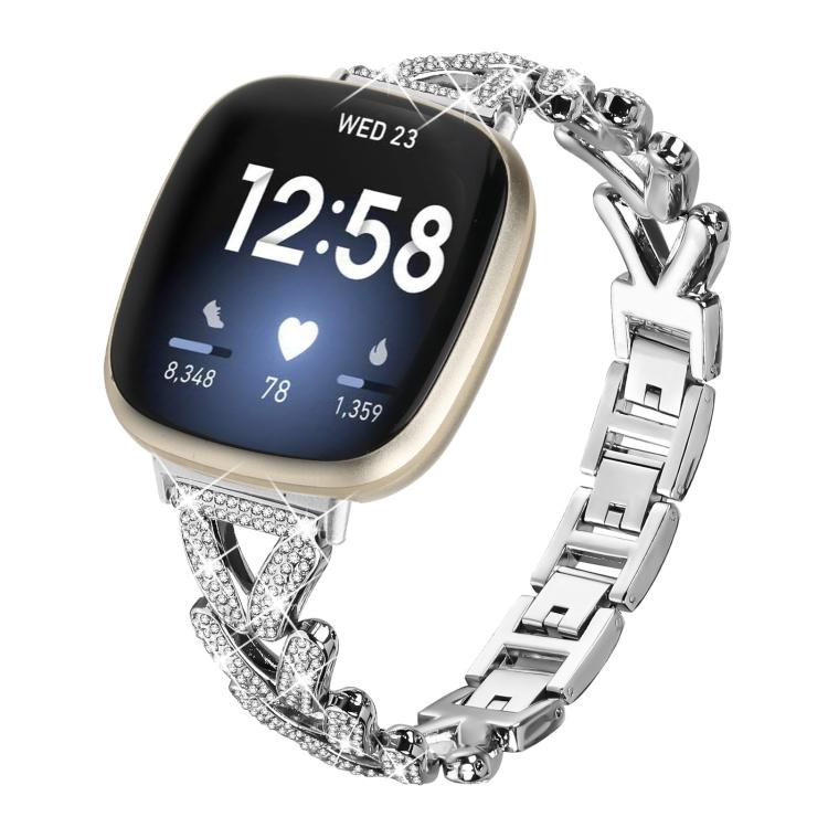 

20mm xDfind Small Twist Diamond Metal Watch Band(Silver)