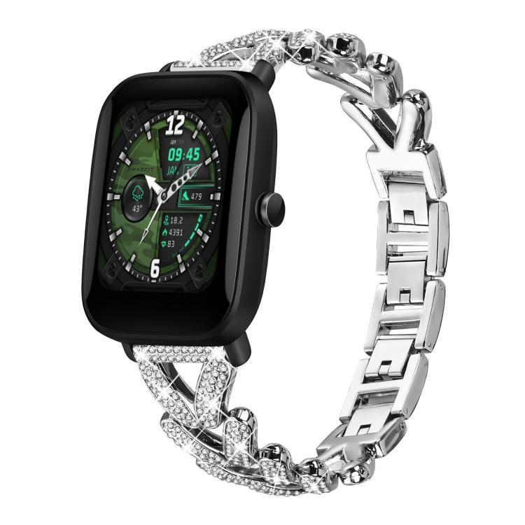 

20mm For Amazfit Bip U / Bip Lite / Bip 3 Pro xDfind Small Twist Diamond Metal Watch Band(Silver)