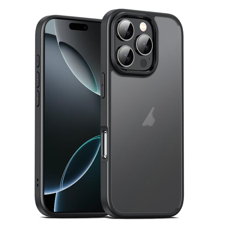 

For iPhone 16 Pro Max iPAKY Bright Color Frosted Series Shockproof PC+TPU Phone Case(Black)