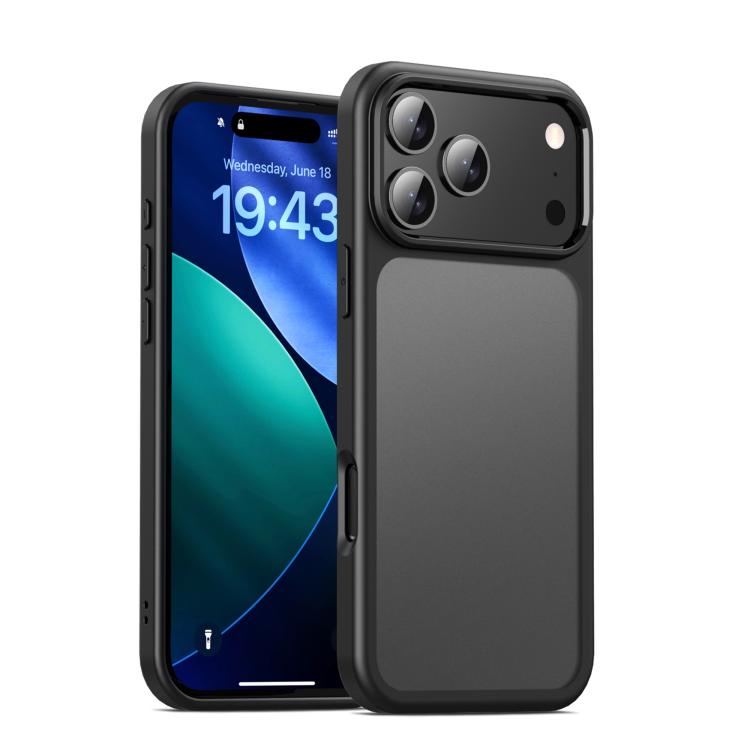 

For iPhone 17 Pro Max iPAKY Bright Color Frosted Series Shockproof PC+TPU Phone Case(Black)