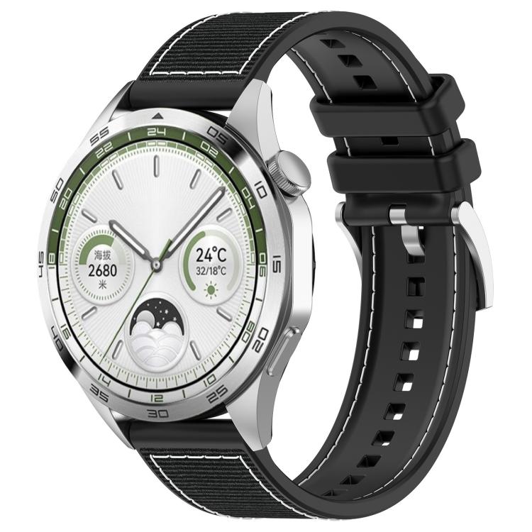 

20mm xDfind Hybrid Nylon Braid Silicone Watch Band(Black)