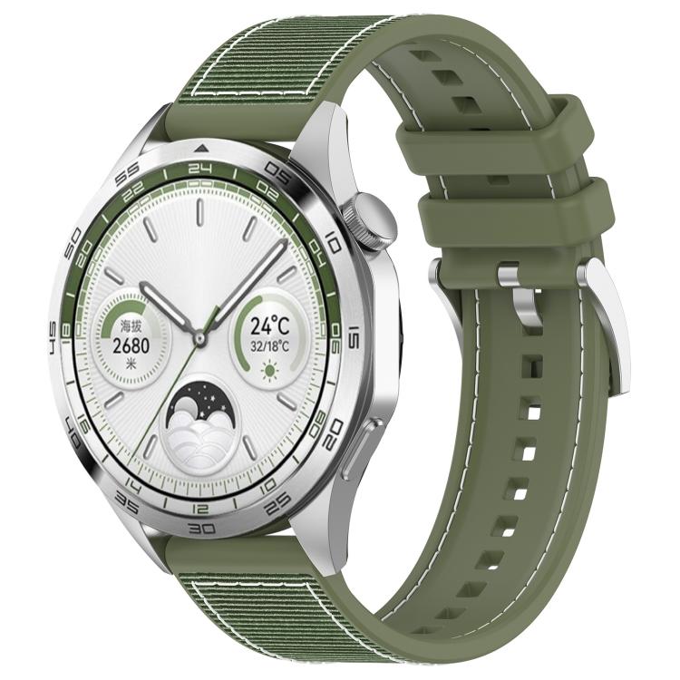 

22mm xDfind Hybrid Nylon Braid Silicone Watch Band(Green)