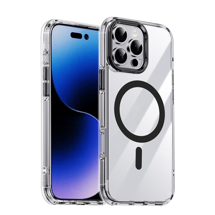 

For iPhone 16 Pro Max iPAKY Mingxing Series MagSafe Magnetic Shockproof PC+TPU Phone Case(Transparent + Black)