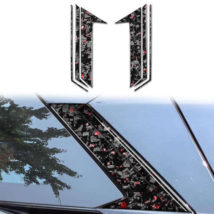 

6pcs/Set Forged Gold Foil Carbon Fiber Car Roof Camera Decorative Sticker for Chevrolet Corvette C8 2020-, Left and Right Driver(Red)