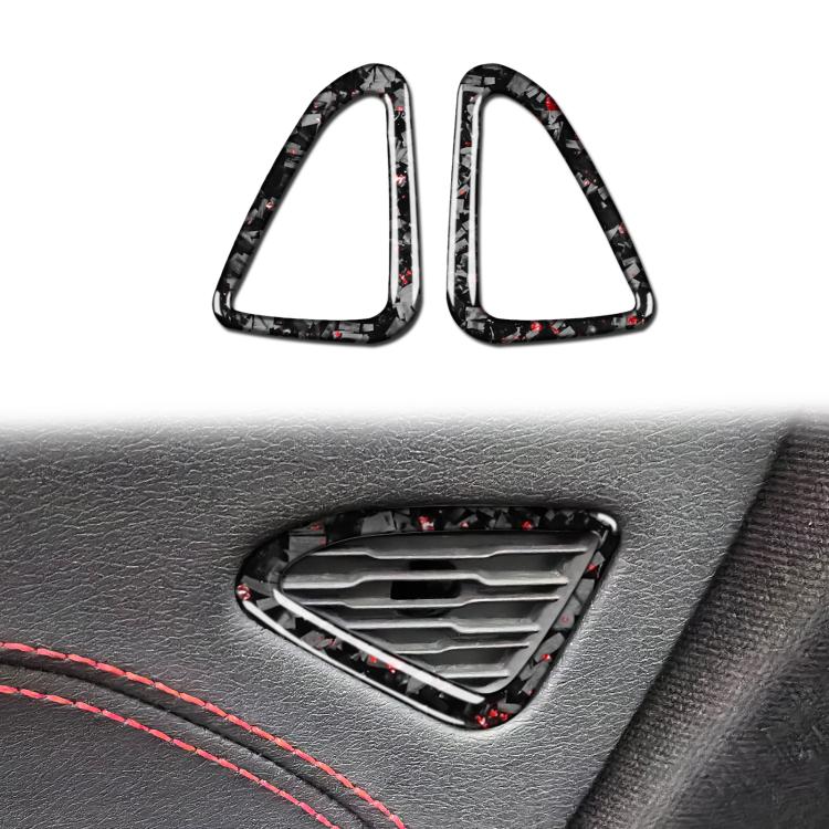 

2pcs/Set Forged Gold Foil Carbon Fiber Car Door Air Outlet Decorative Sticker for Chevrolet Corvette C8 2020-, Left and Right Driver(Red)