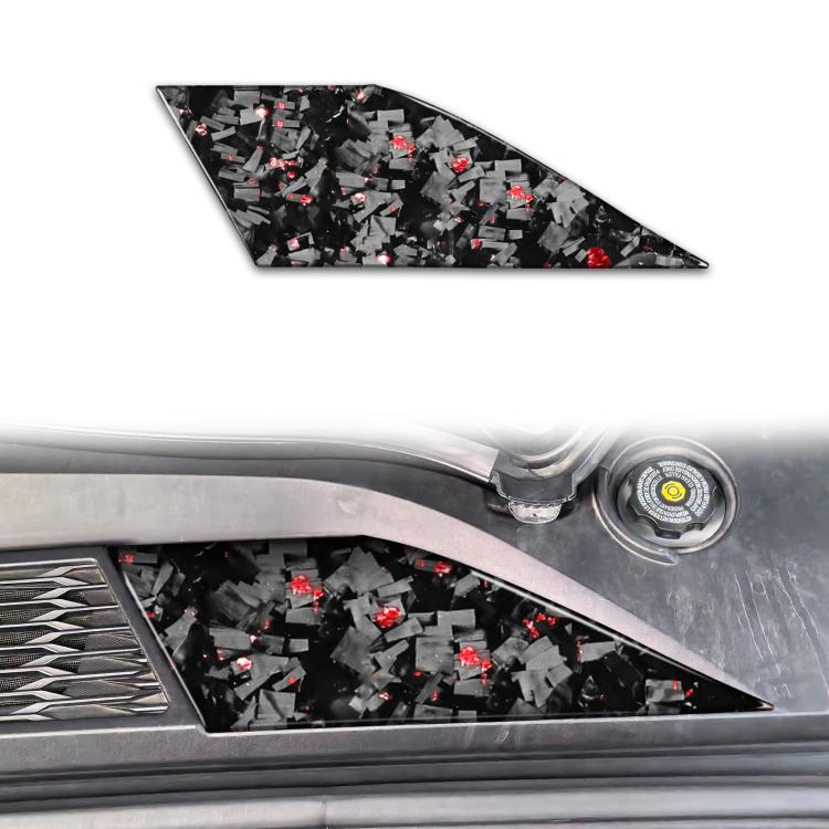 

Forged Gold Foil Carbon Fiber Car Front Storage Vents Decorative Sticker for Chevrolet Corvette C8 2020-, Left Driver(Red)