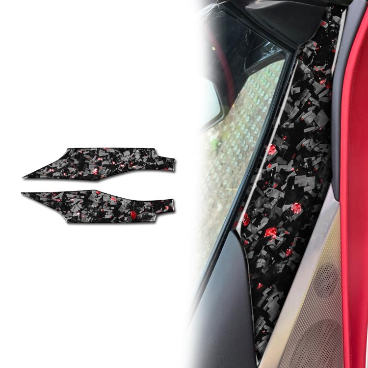 

2pcs/Set Forged Gold Foil Carbon Fiber Car Door Panel Decorative Sticker for Chevrolet Corvette C8 2020-, Left and Right Driver(Red)